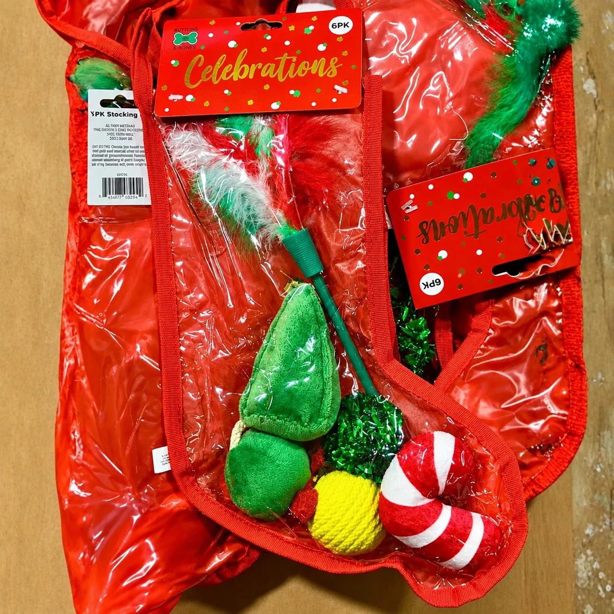 Celebrations Red 6Pk Stocking Cat Toy (89 Pcs Lot) - Image 3