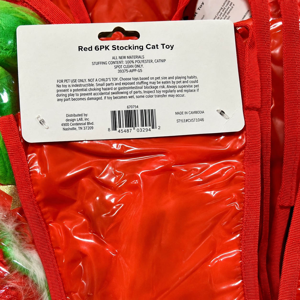 Celebrations Red 6Pk Stocking Cat Toy (89 Pcs Lot) - Image 4