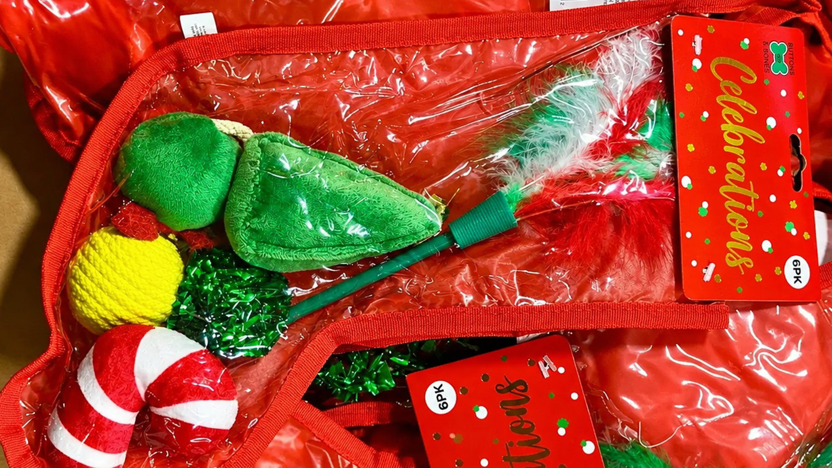 Celebrations Red 6Pk Stocking Cat Toy (89 Pcs Lot)