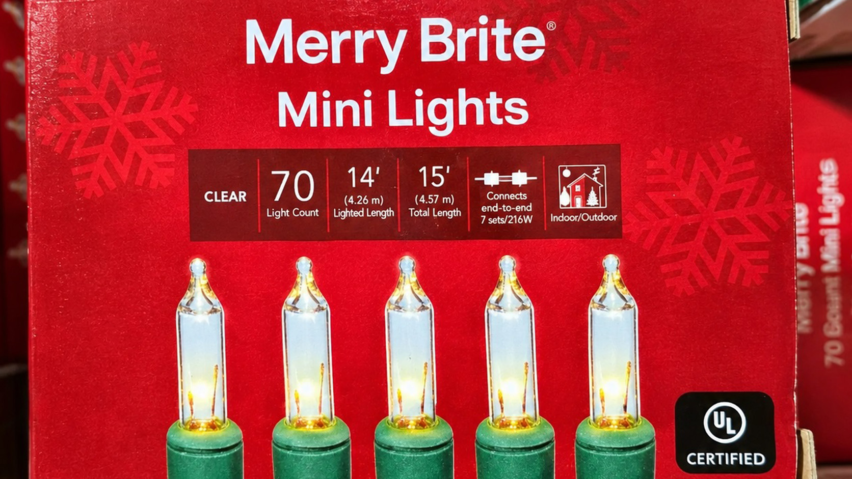 Green Wire New Merry Brite Mini Lights Clear Bulb 70 ct Indoor Outdoor 15 ft (126 Pcs Lot)